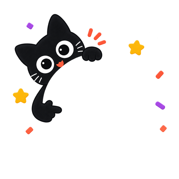黑猫探出头，招呼你一起去攀岩